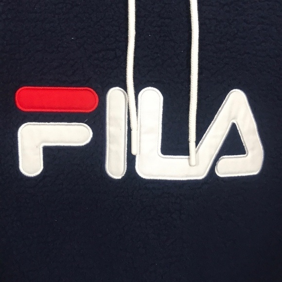 Fila Sherpa Pull Over Spell Out Hoodie size XL - Picture 5 of 12